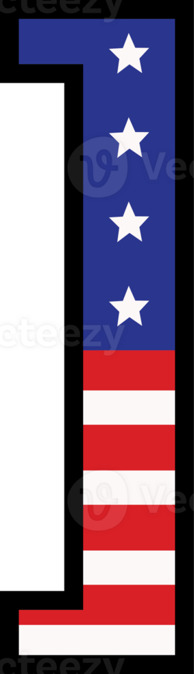 American flag alphabets and punctuation 4th of July Indedendence day png