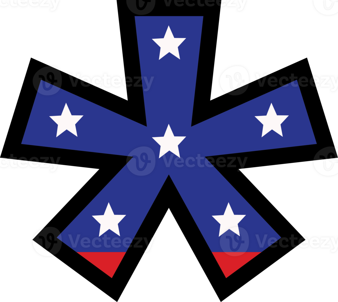 American flag alphabets and punctuation 4th of July Indedendence day png