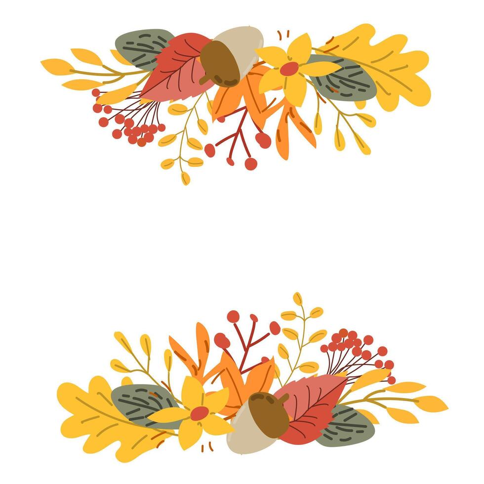 Autumn fall thanksgiving leaves composition for decoration vector