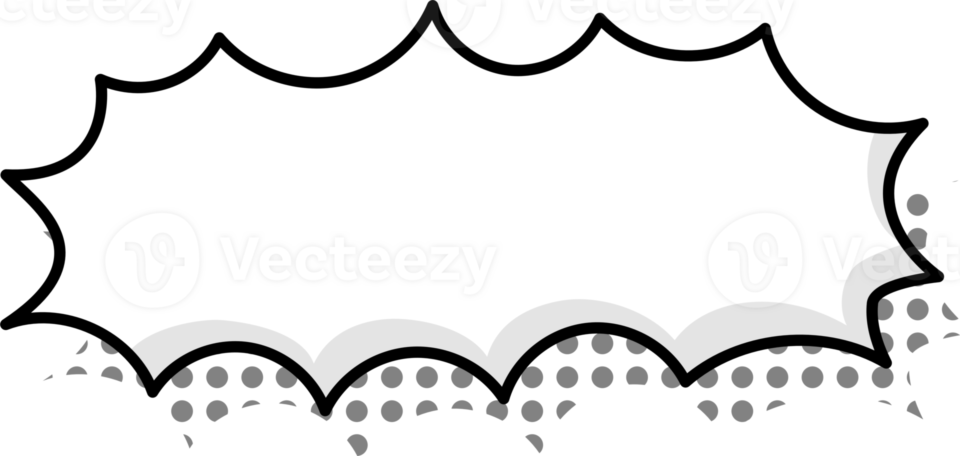Black and white color Pop art polka dots halftone speech bubble balloon icon sticker memo keyword planner text box banner png