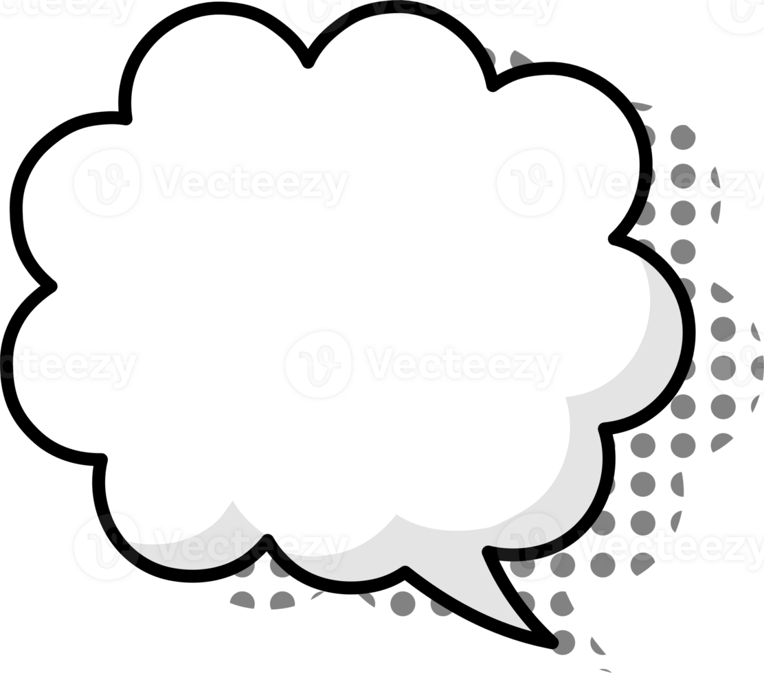 Black and white color Pop art polka dots halftone speech bubble balloon icon sticker memo keyword planner text box banner png
