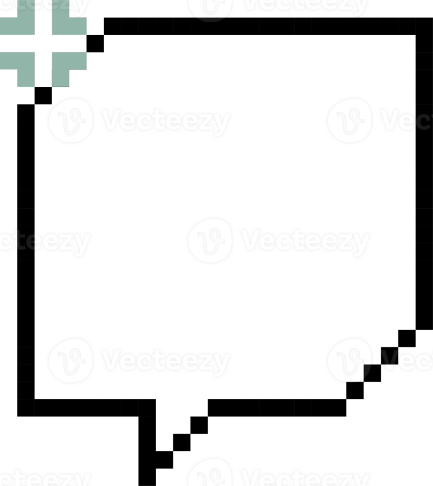 8bit retro game pixel speech bubble balloon icon sticker memo keyword planner text box banner png
