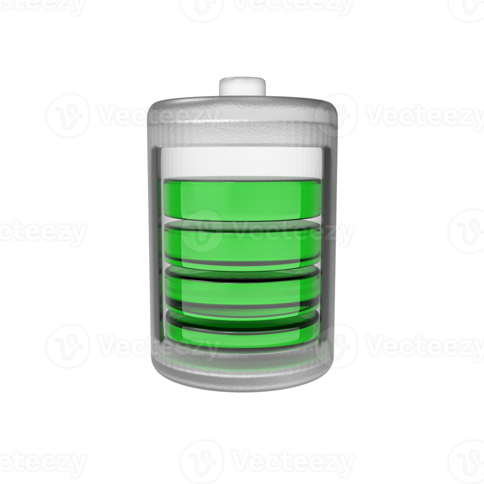 un batería con verde por ciento en un transparente antecedentes png