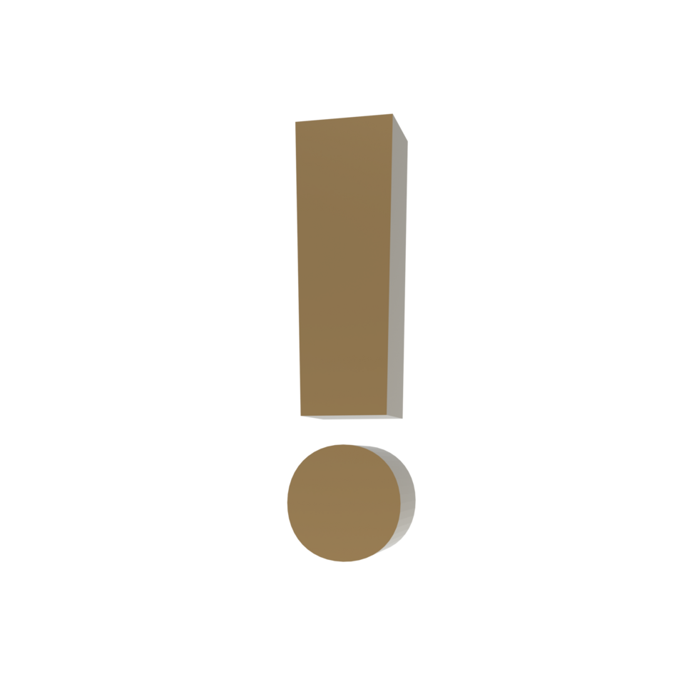 an exclamation mark icon in 3d style png