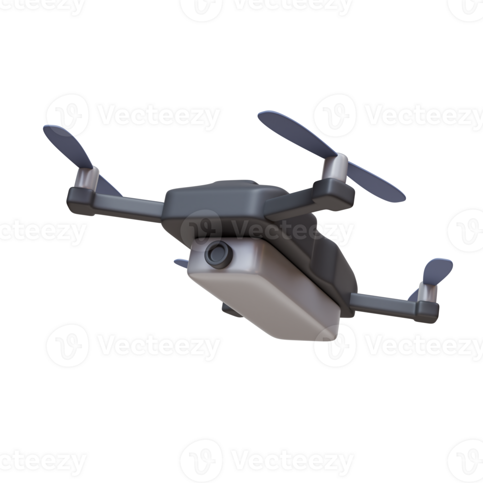 3d render illustration of drone with camera. air delivery, quadcopter, modern technologies concept. trendy style 3d icon png