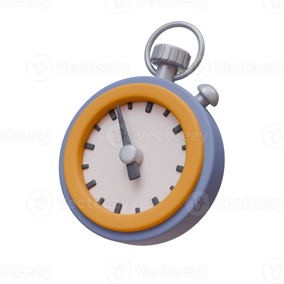3d render illustration of stopwatch with arrow. deadline, timer, time management concept. trendy style 3d icon png