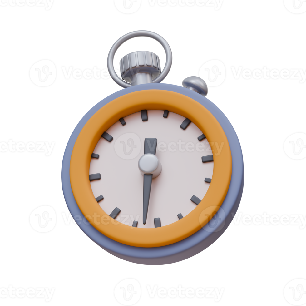 3d render illustration of stopwatch with arrow. deadline, timer, time management concept. trendy style 3d icon png