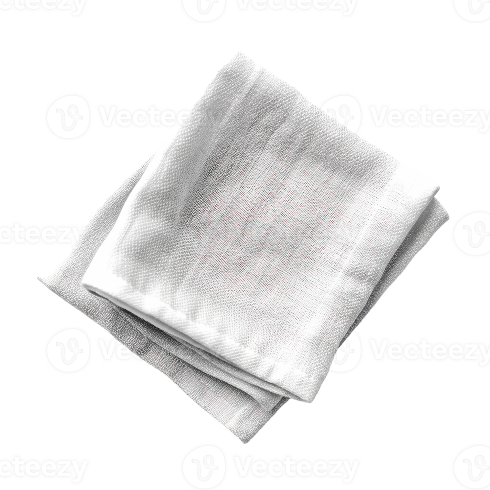 Simple, Elegant White Square Napkin on a transparent Background png