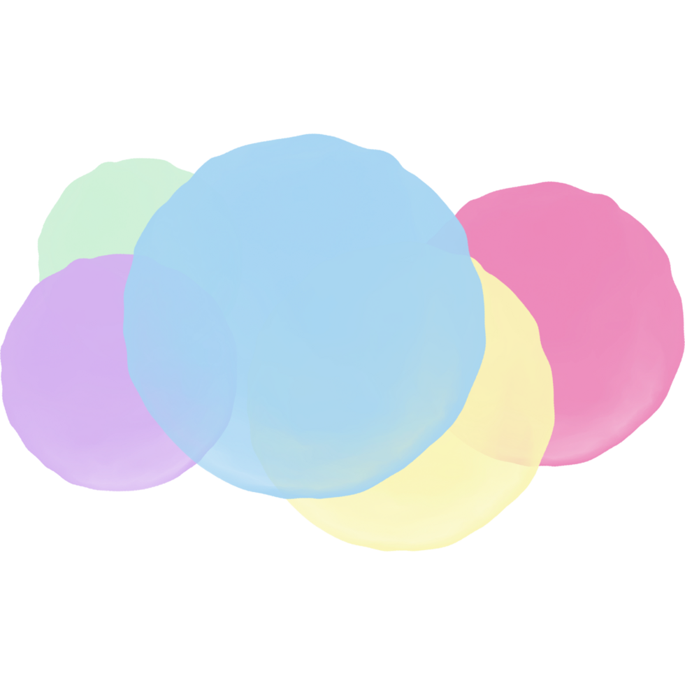 Gradient circle background. Abstract watercolor form isolated on transparent background. Vibrant color blending design template png