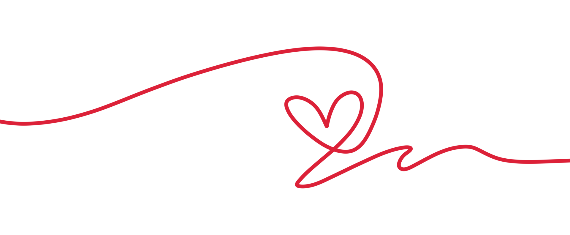 Heart. Abstract love symbol. Continuous line art drawing illustration. png