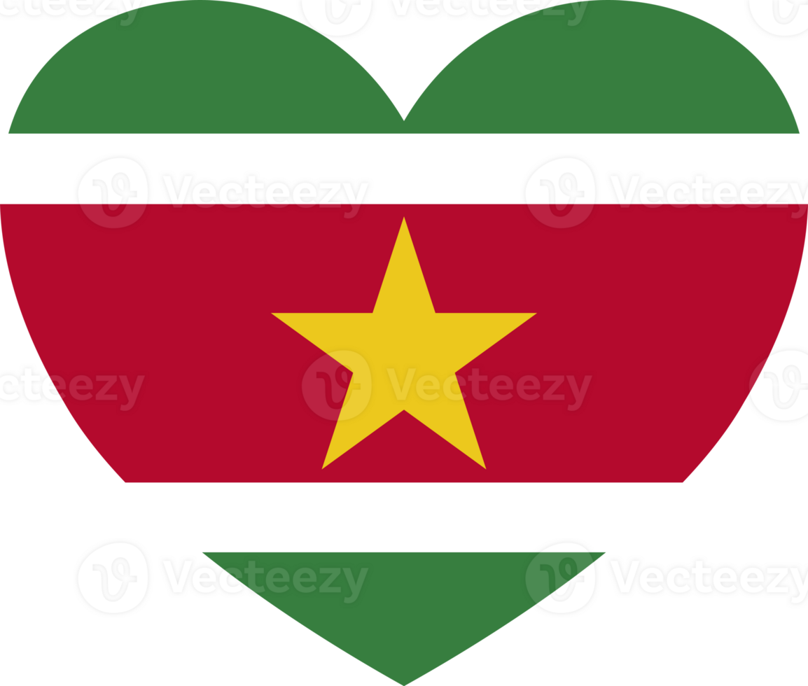 Suriname flag heart shape png