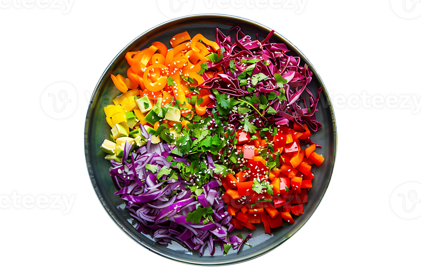 Colorful Vegetables Salad on a transparent background png