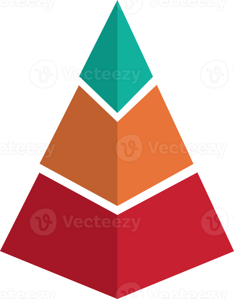 Transparent marketing pyramid infographic with options and steps. Layered chart illustration. Concept of strategic planning, progress, and performance png