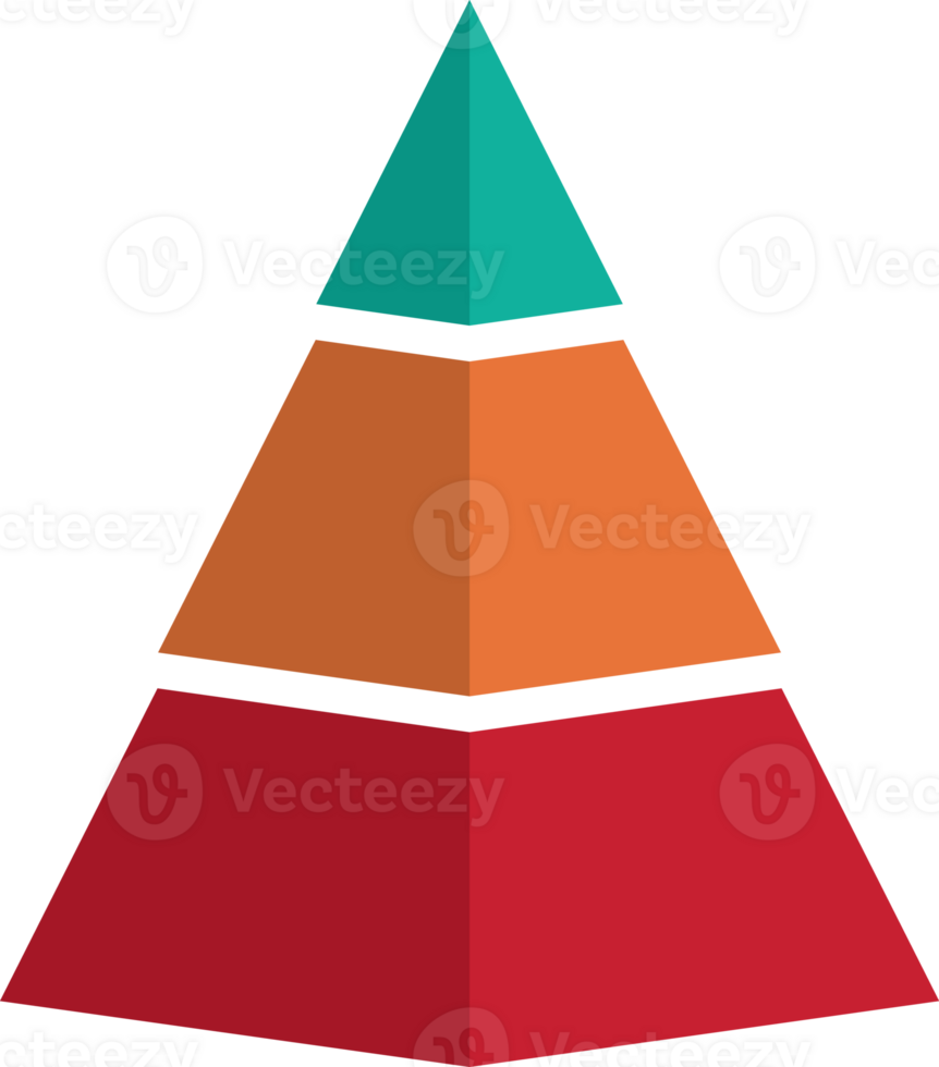 Transparent marketing pyramid infographic with options and steps. Layered chart illustration. Concept of strategic planning, progress, and performance png