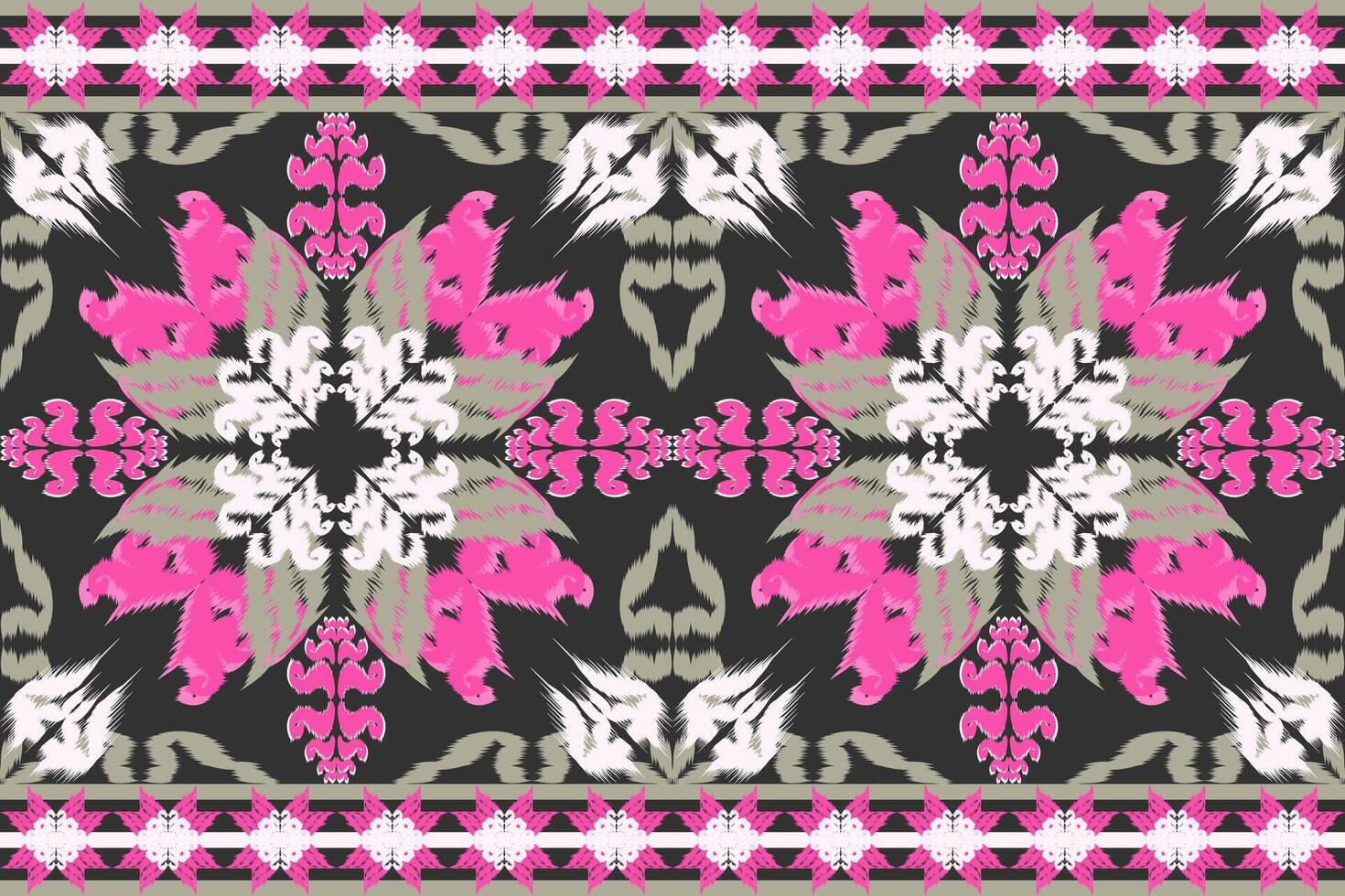 Ethnic ikat chevron pattern background Traditional pattern on the fabric in Indonesia and other Asian countries. vector