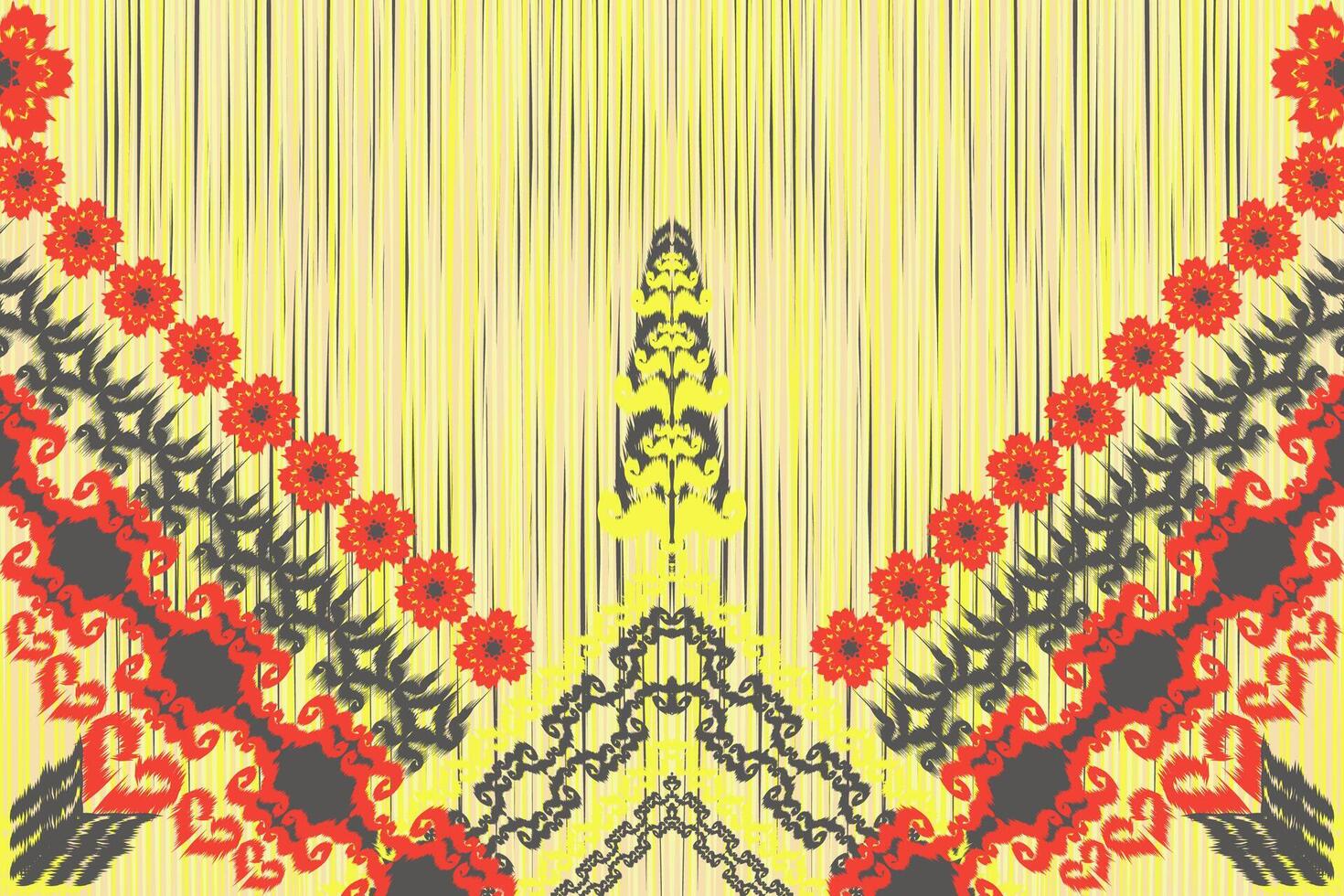 Ethnic ikat chevron pattern background Traditional pattern on the fabric in Indonesia and other Asian countries. vector
