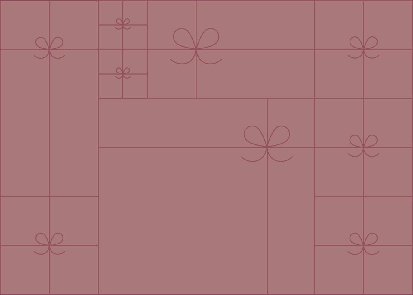 Art deco present box linear composition drawing on coral background vector