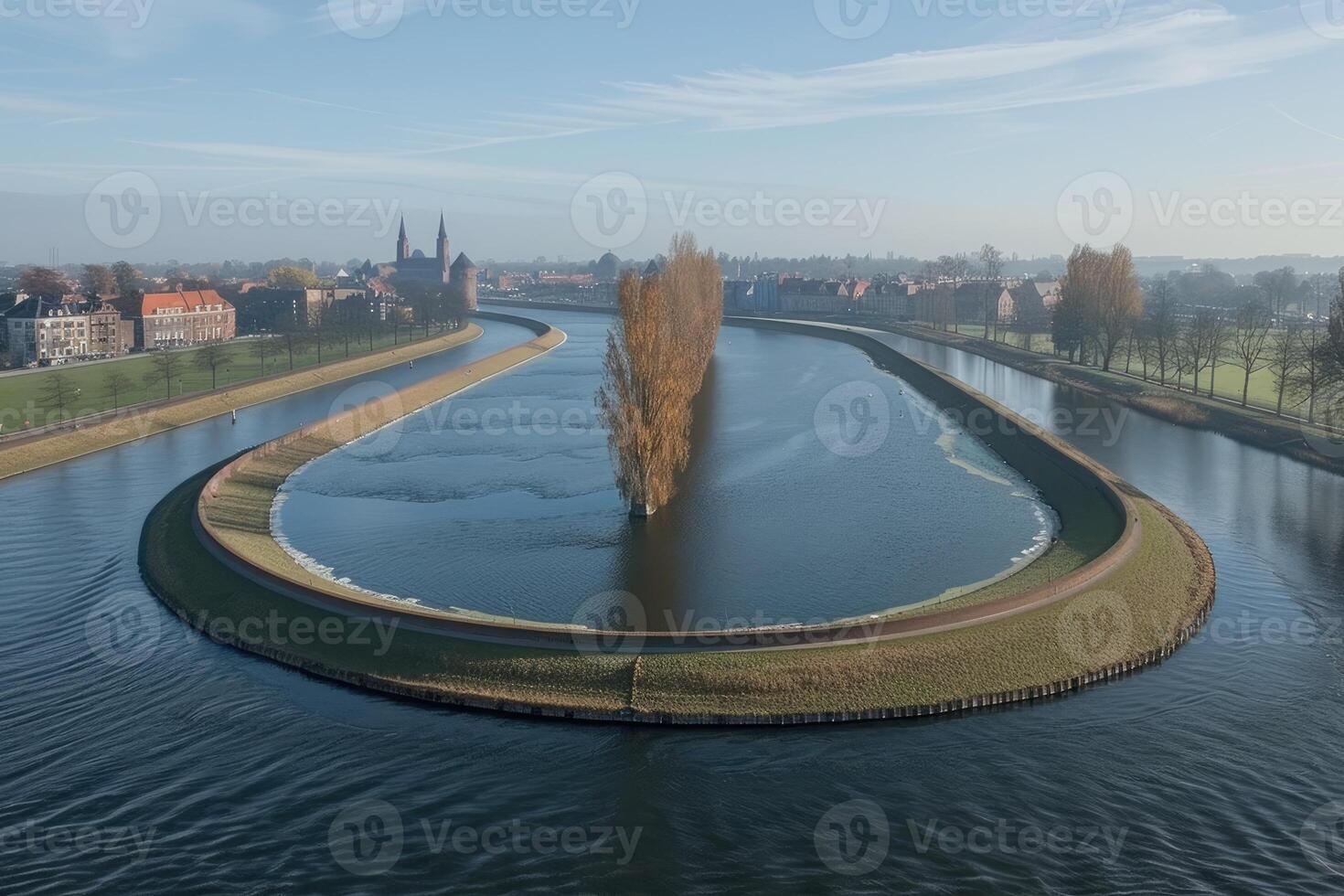 the river along with a road going through the border of the road professional photography photo