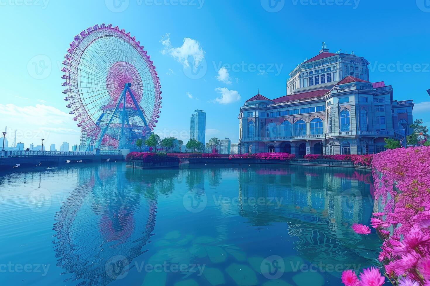 Ferris wheel high in the sky professional photography photo