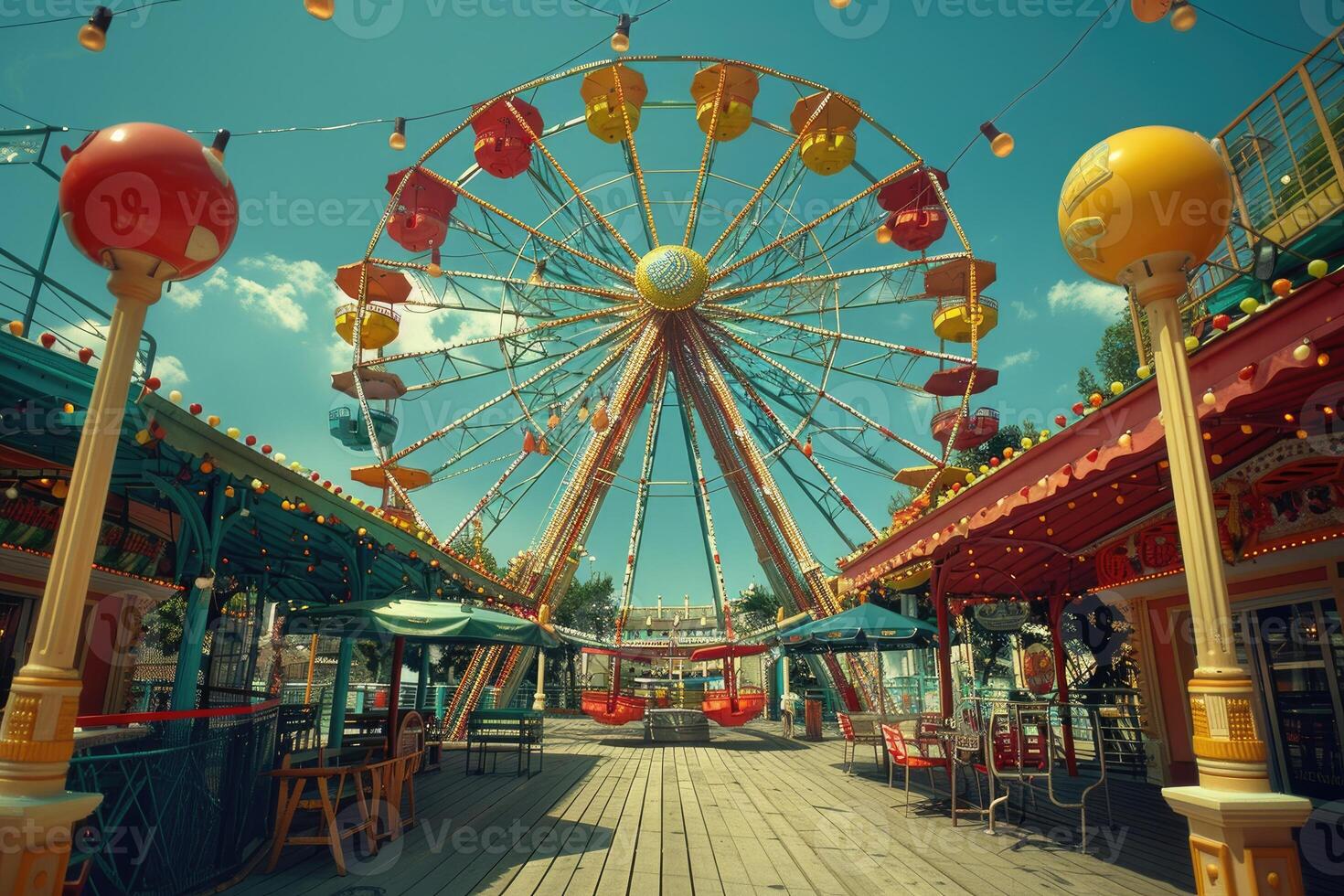 Ferris wheel high in the sky professional photography photo