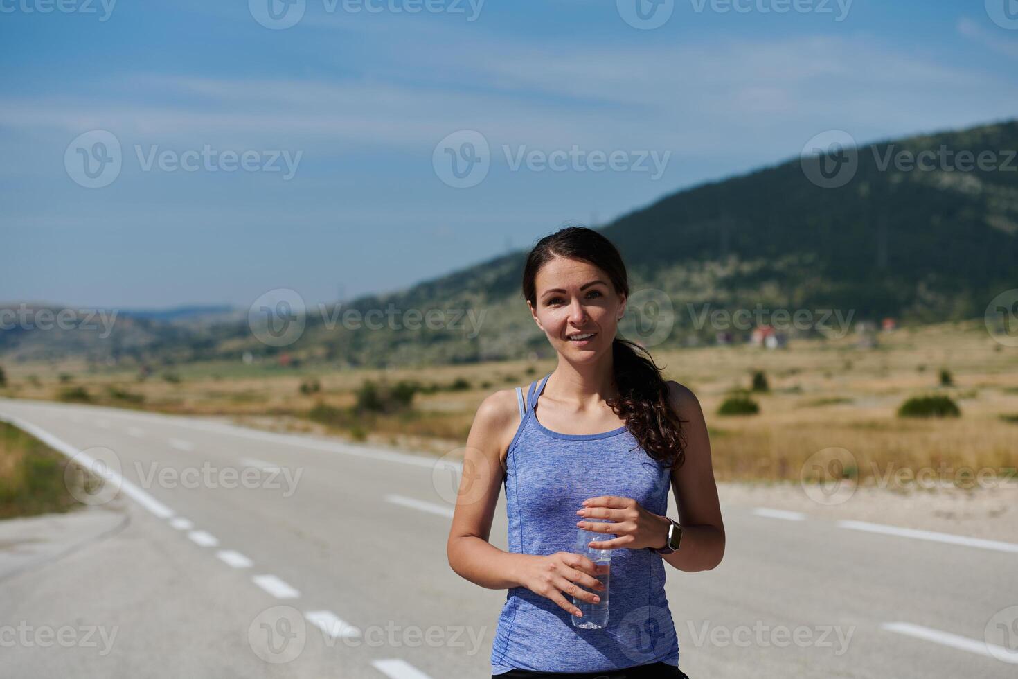 Post-Run Rest. Athlete Relaxing After Intense Workout on a Sunny Day. photo