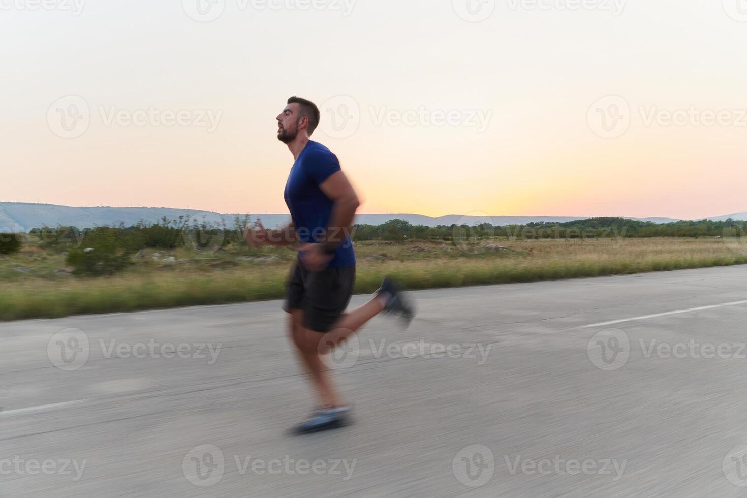 A dedicated marathon runner pushes himself to the limit in training. photo