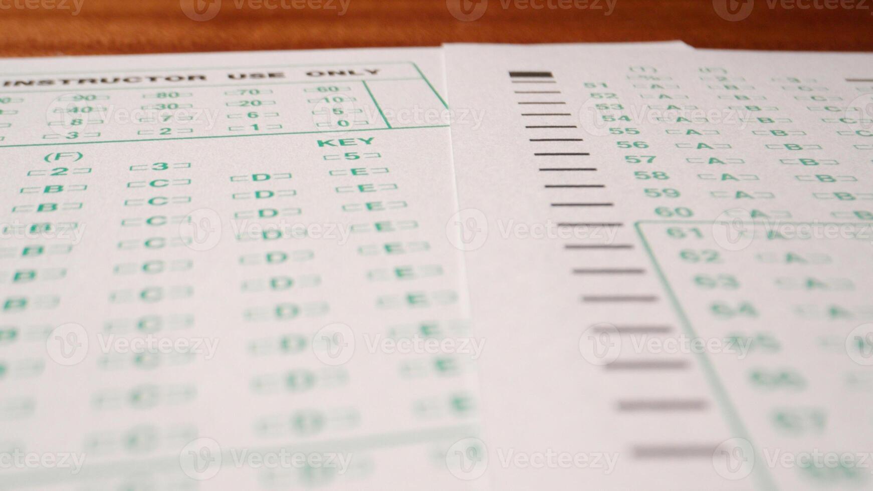 1 photo up of multiple choice exam student testing paper
