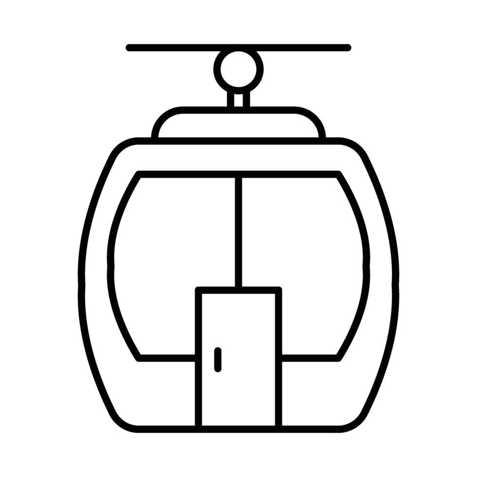 Cable Bar Cabin Icon Design vector