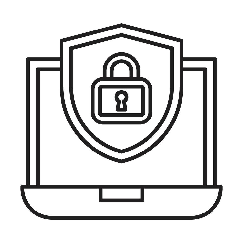 Online Security Line Icon vector