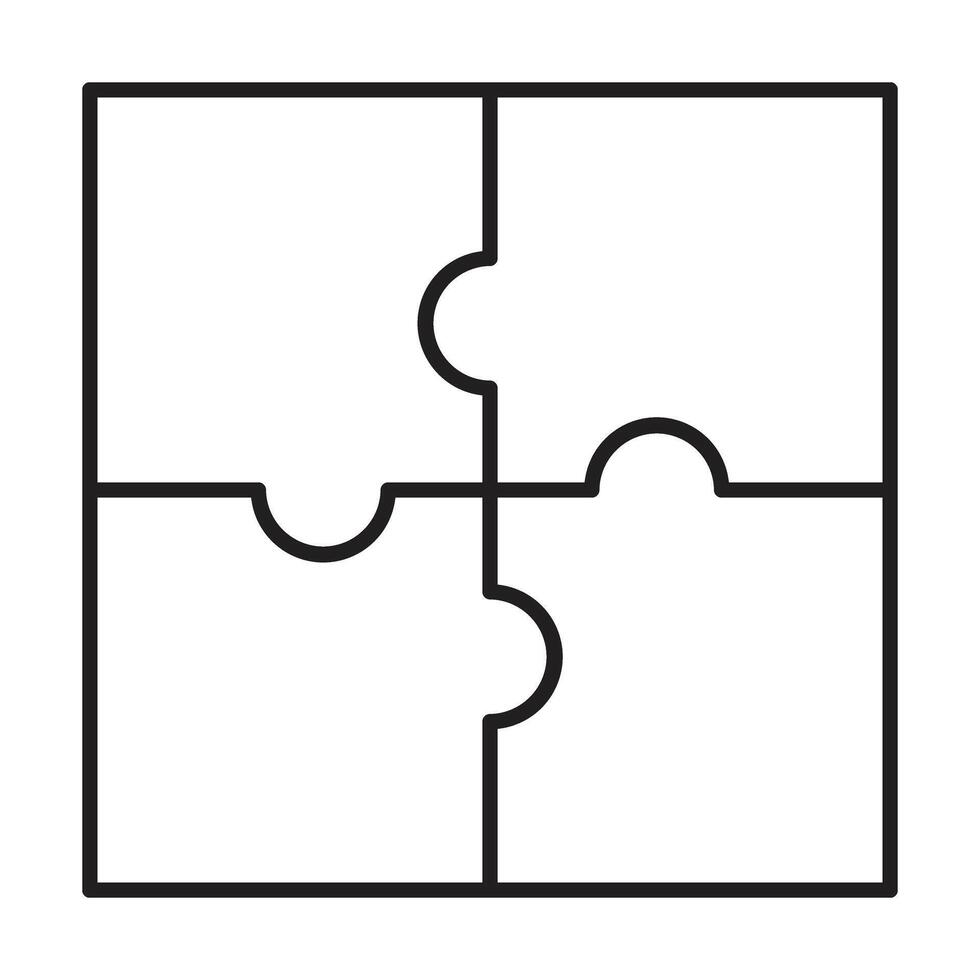 Jigsaw Line Icon vector