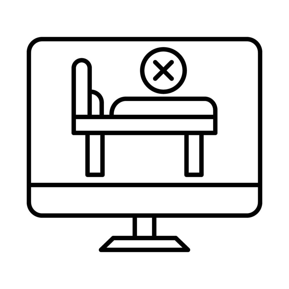 Cancel Room Line Icon vector