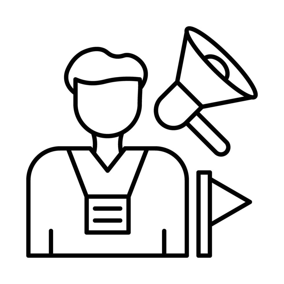 Tour Guide Line Icon vector