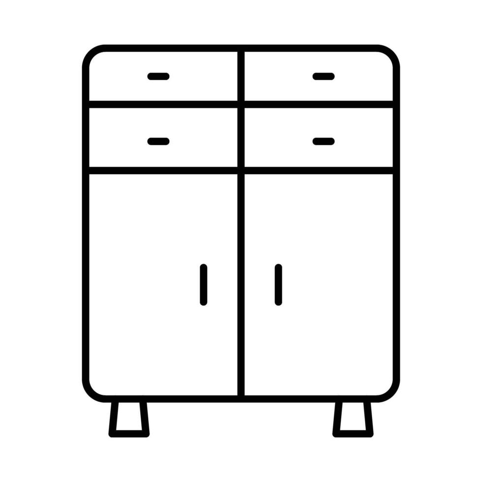 Cupboard Line icon vector