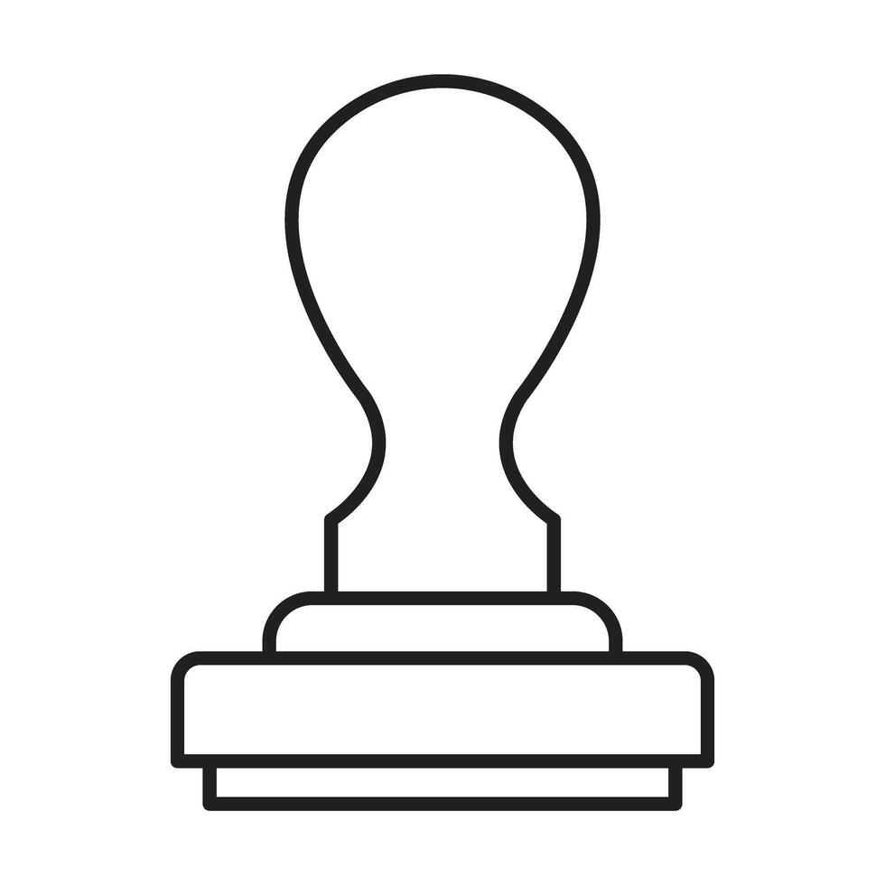 Rubber Stamp Line Icon vector