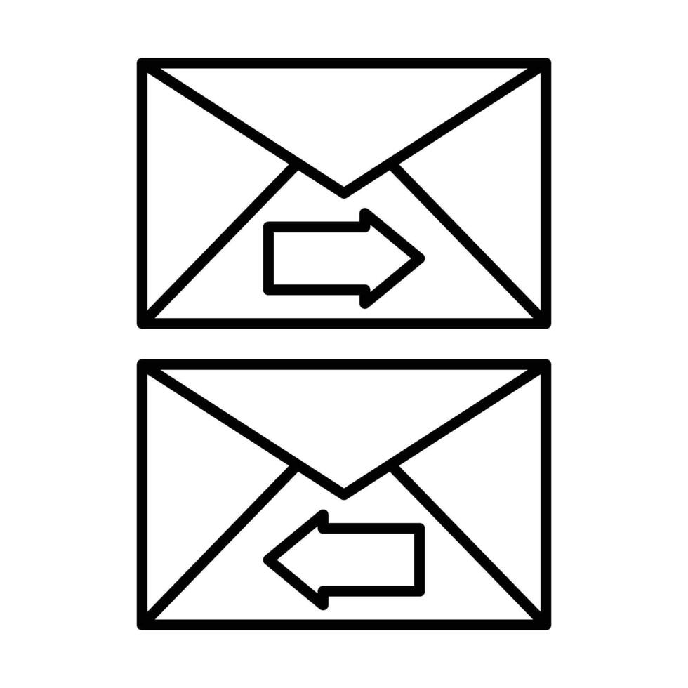 Exchange Mails Line Icon vector