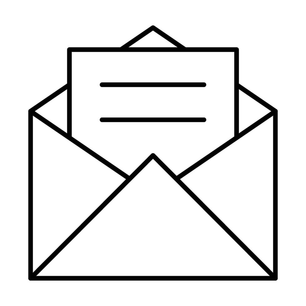 Open Email Line Icon vector