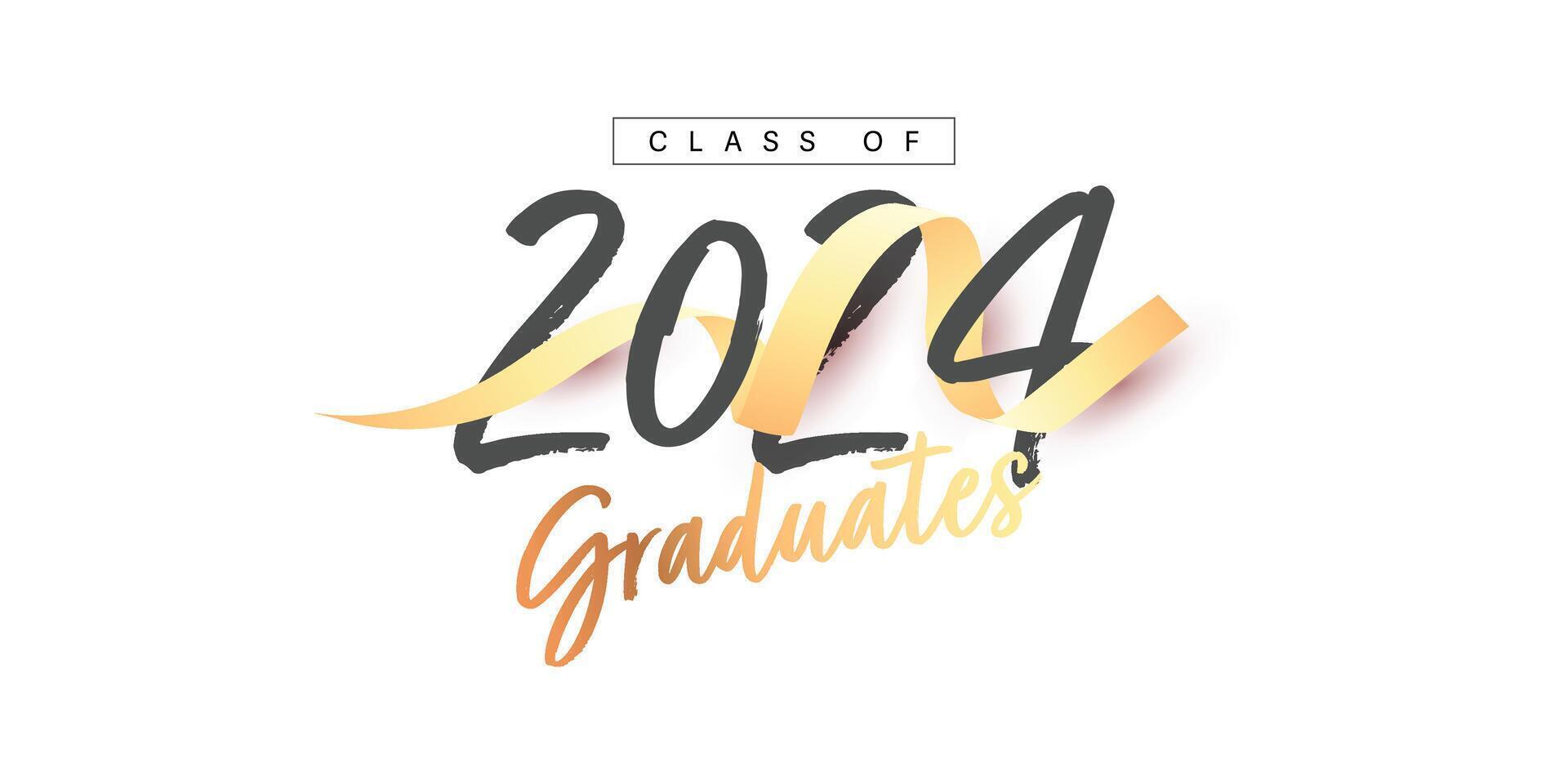 Class of 2024 graduation illustration template design vector