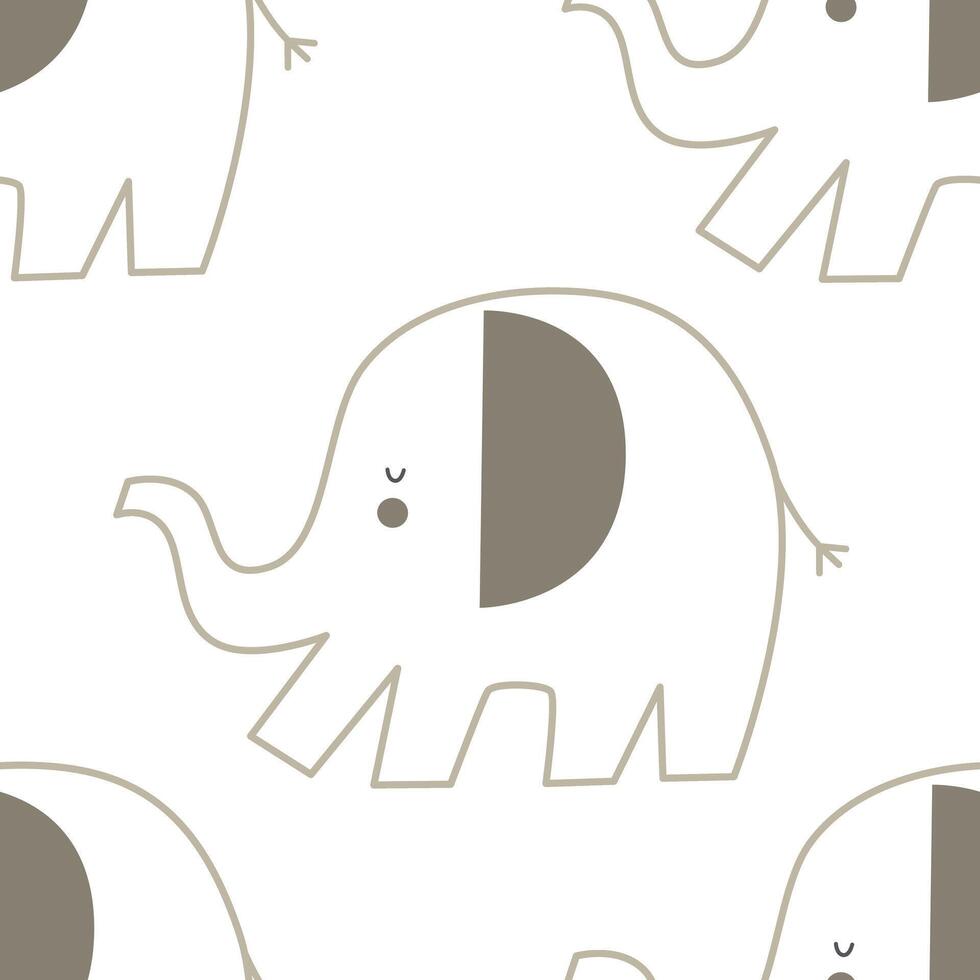 Seamless pattern with elephant. vector