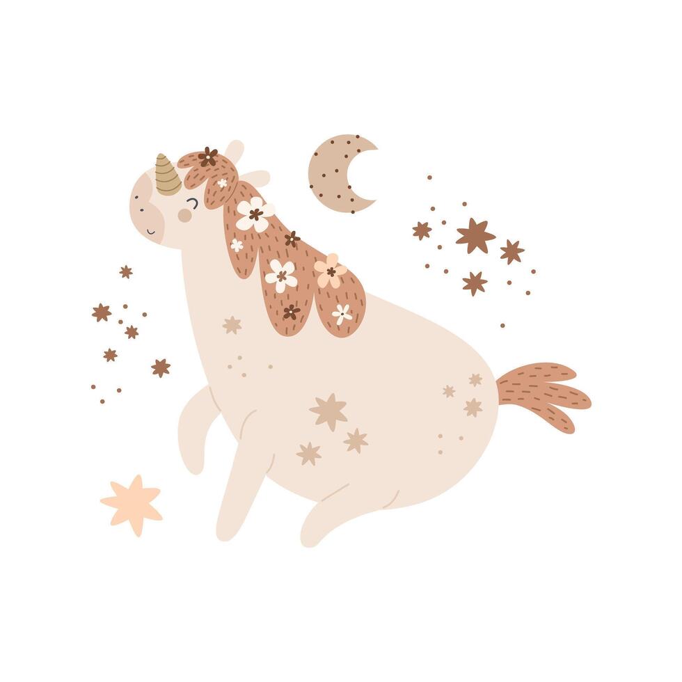 Cartoon unicorn. decor elements vector