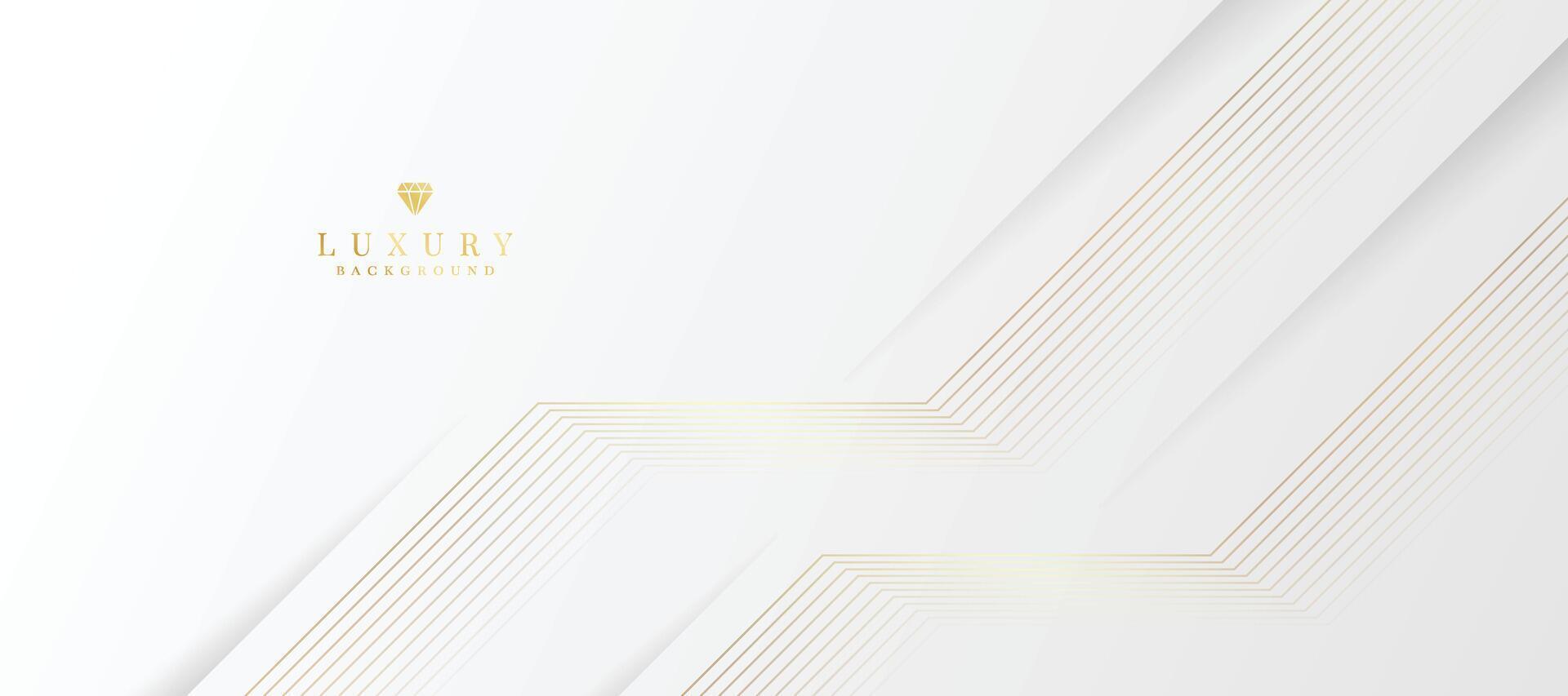 White background with golden lines. luxury premium background vector