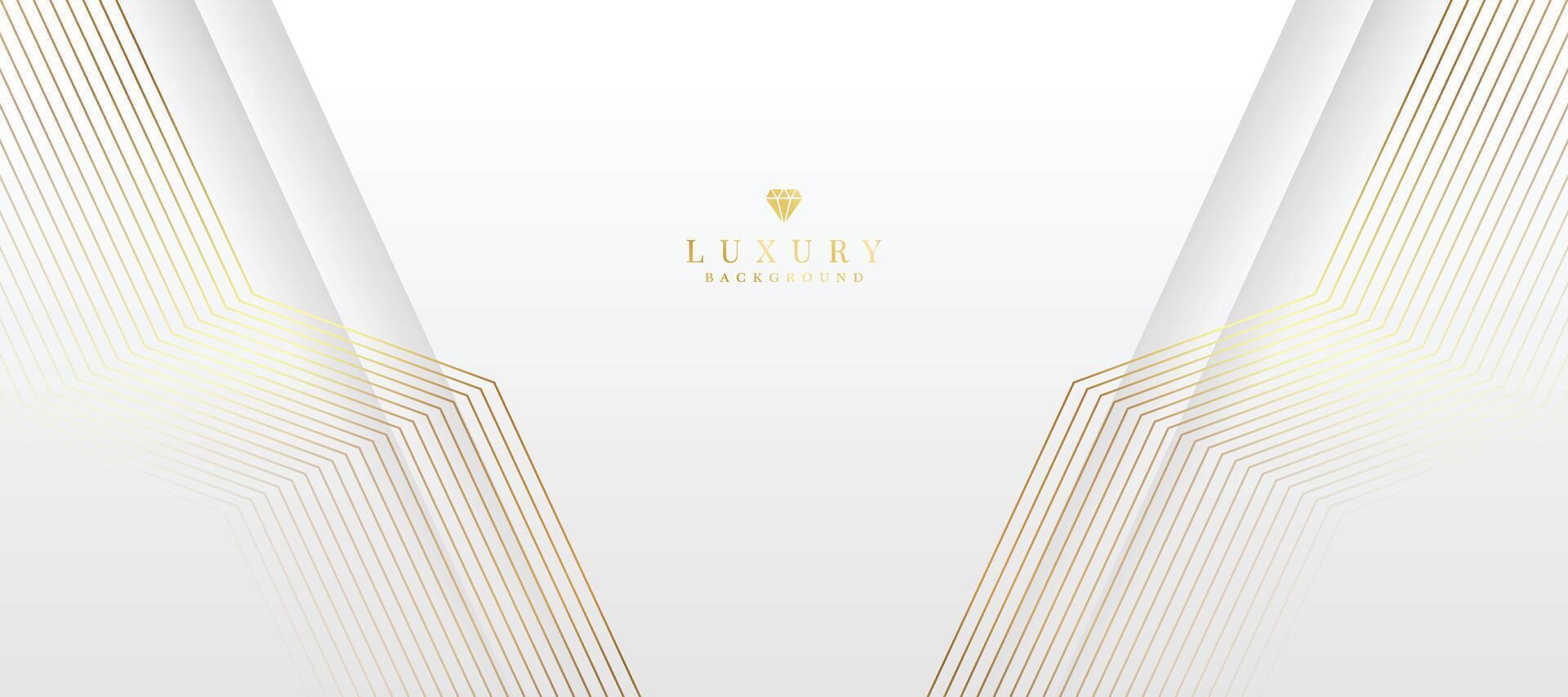White background with golden lines. luxury premium background vector