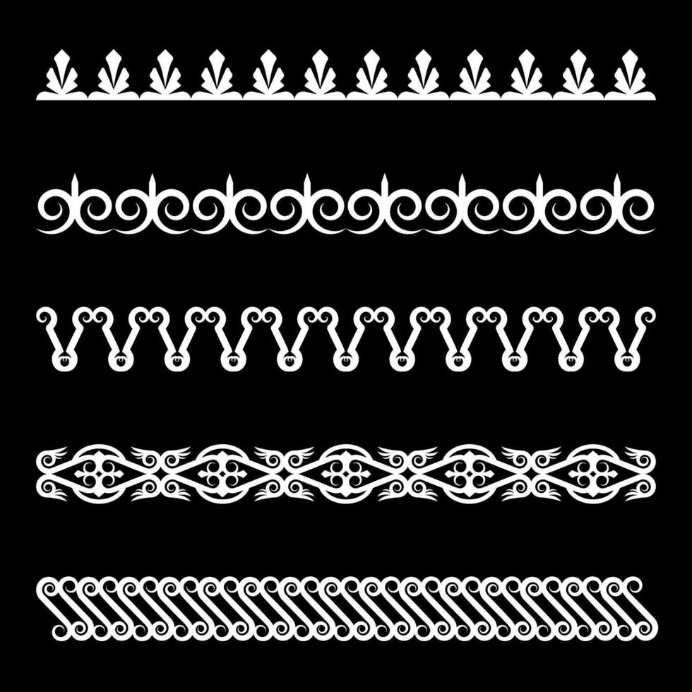 Ornamental border collection. ornament pattern Mediterranean vector