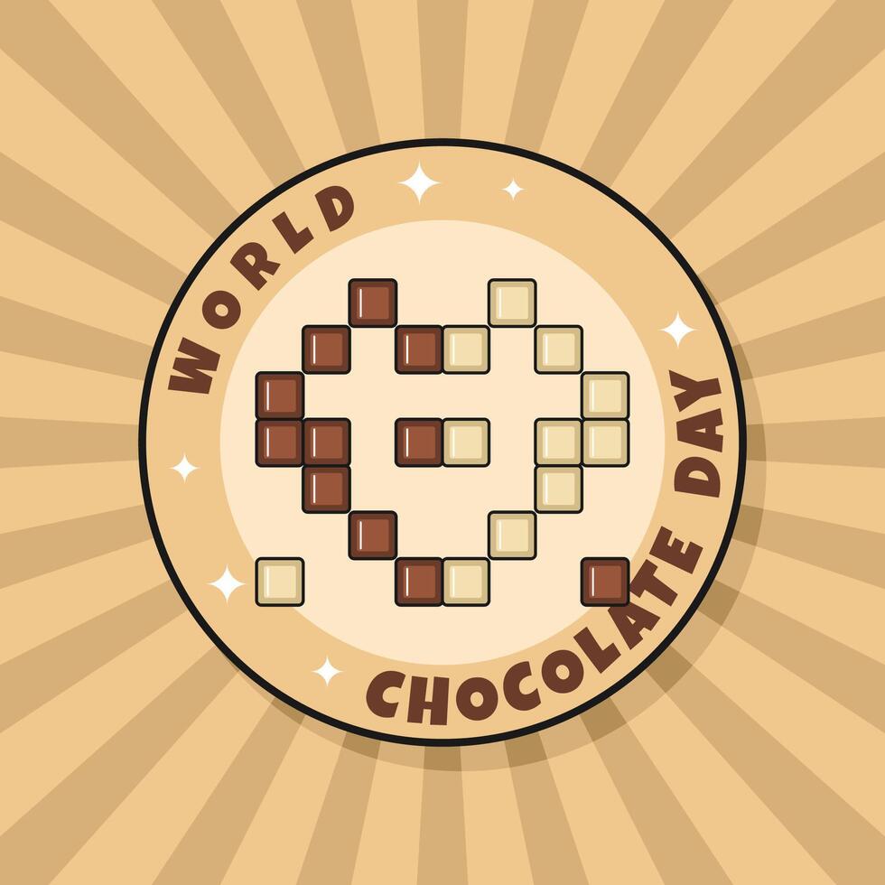 World Chocolate Day Groovy Design vector