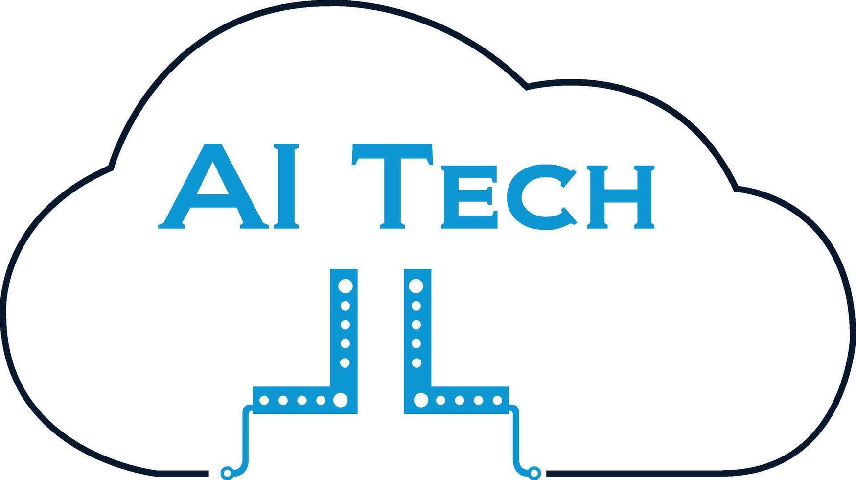 Artificial intelligence tech cloud logo design vector