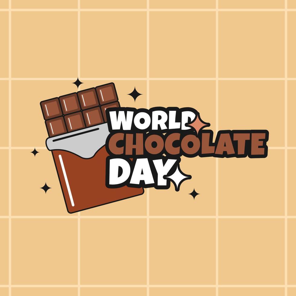 World Chocolate Day Groovy Design vector