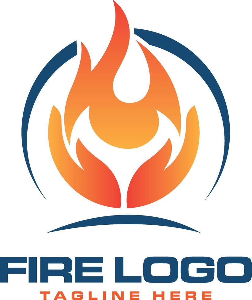 Gas fire logo design icon vector