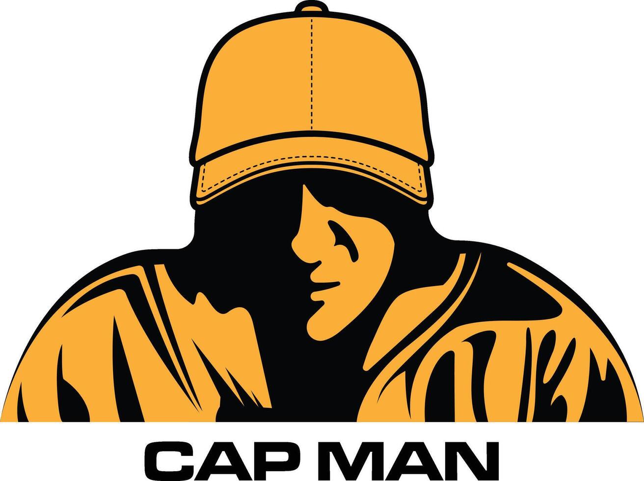 Man in cap logo design giving mysterious look vector