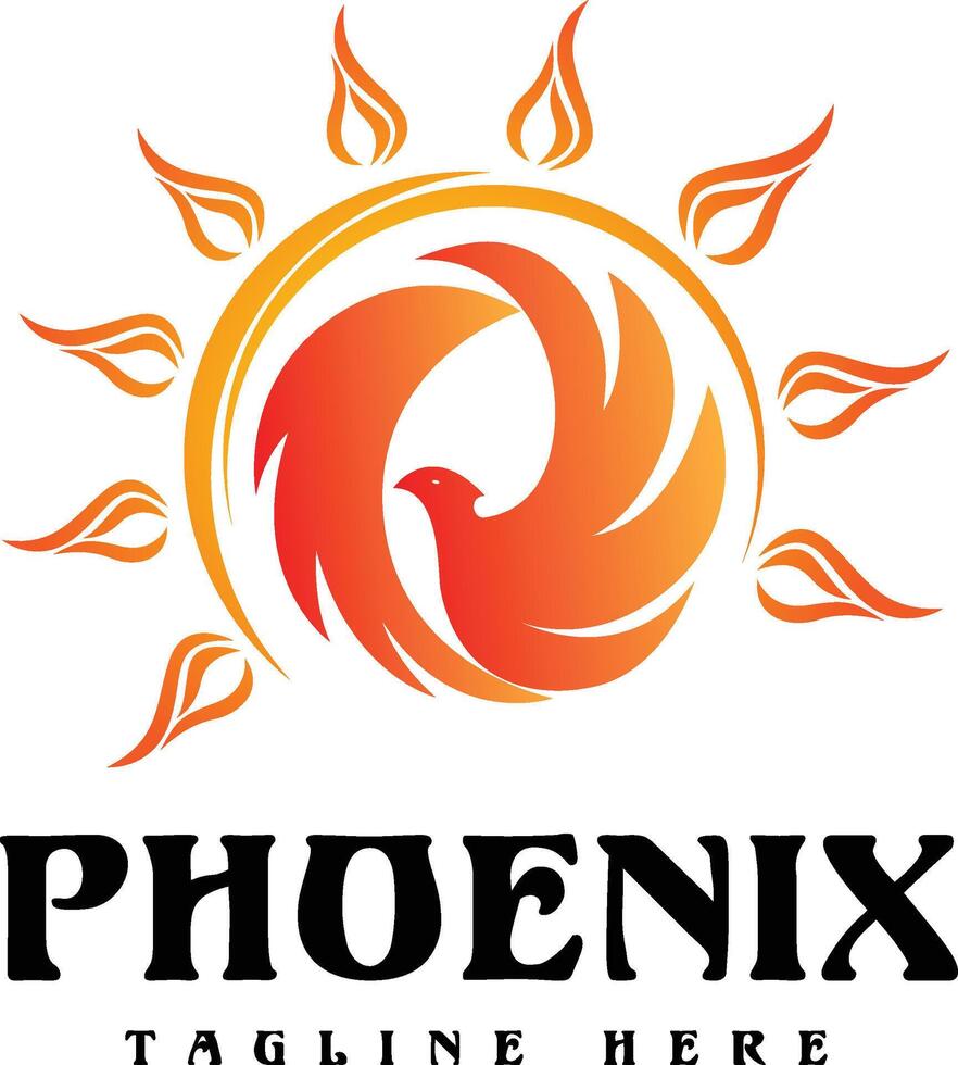 Phoenix logo design icon vector