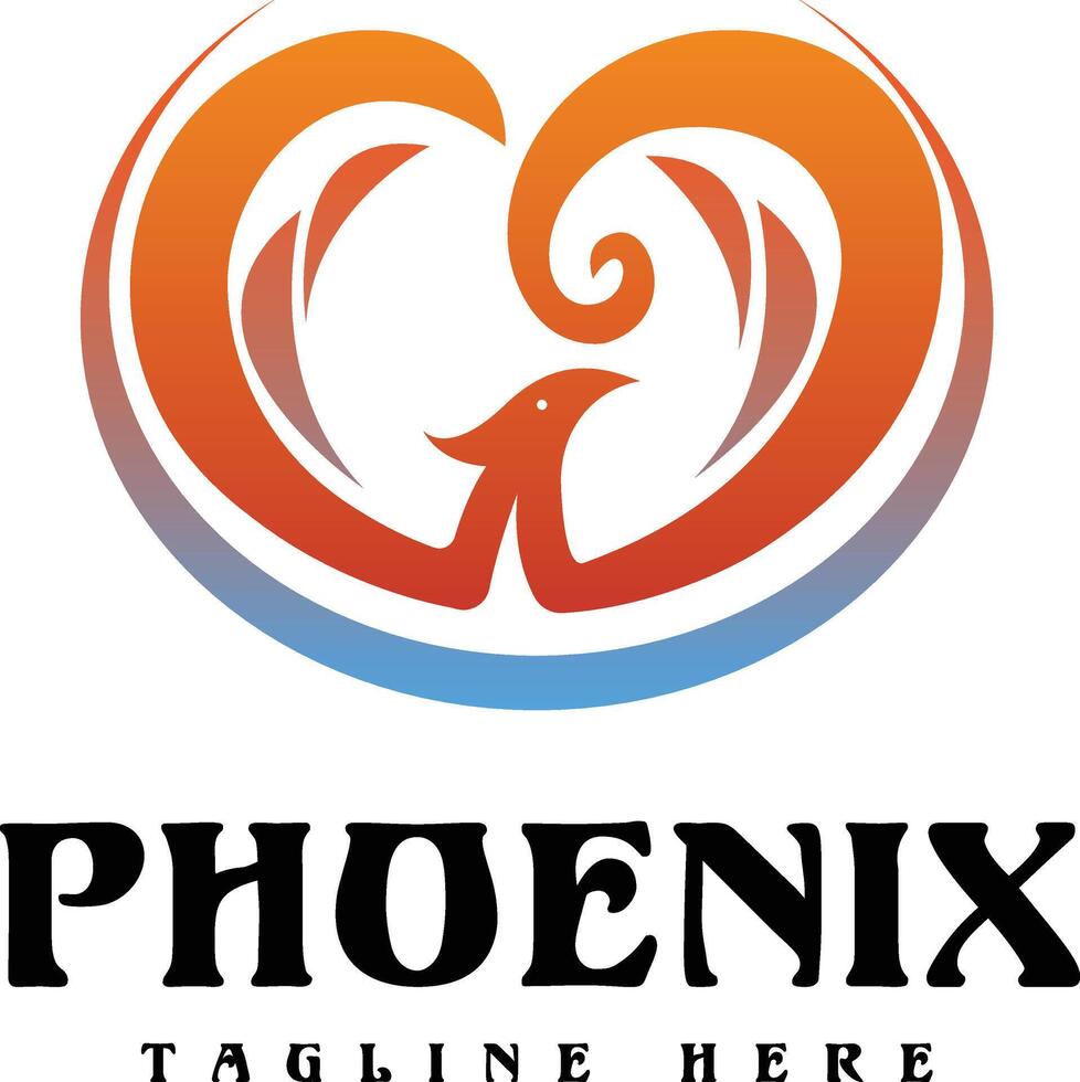 Phoenix logo design icon vector
