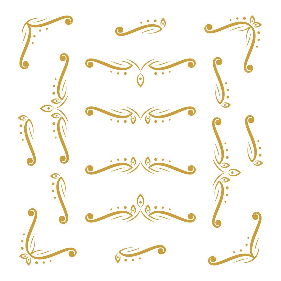 Border Ornament Design Element Gold vector